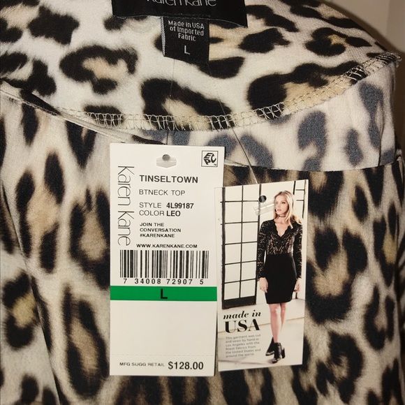 Karen Kane chiffon bell sleeve blouse Sz L - Picture 6 of 6